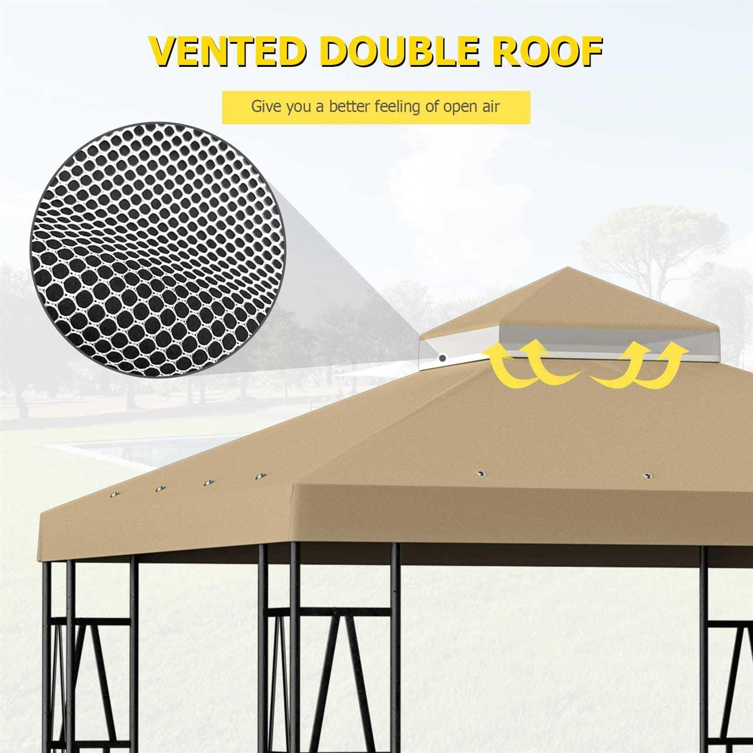 Big Lighting Deals 10' X Gazebo Canopy Top Replacement Double Tier Patio Cover - Image 4