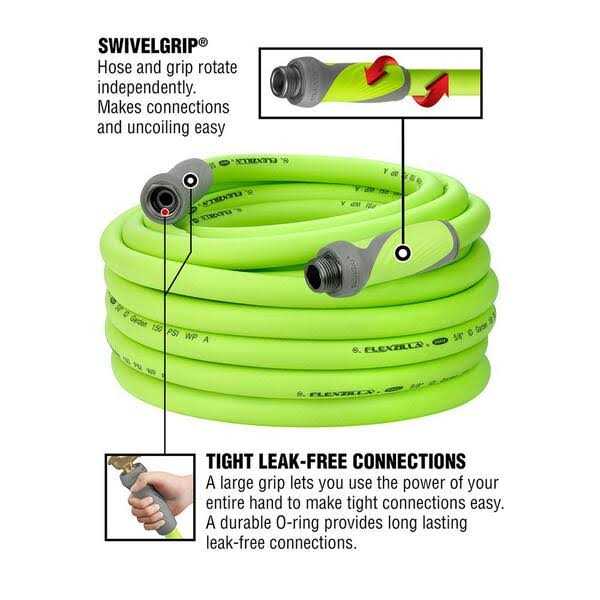 Flexzilla 5/8 in. x 75 ft. ZillaGreen SwivelGrip Garden Hose with 3/4 in. GHT Fittings - Image 2