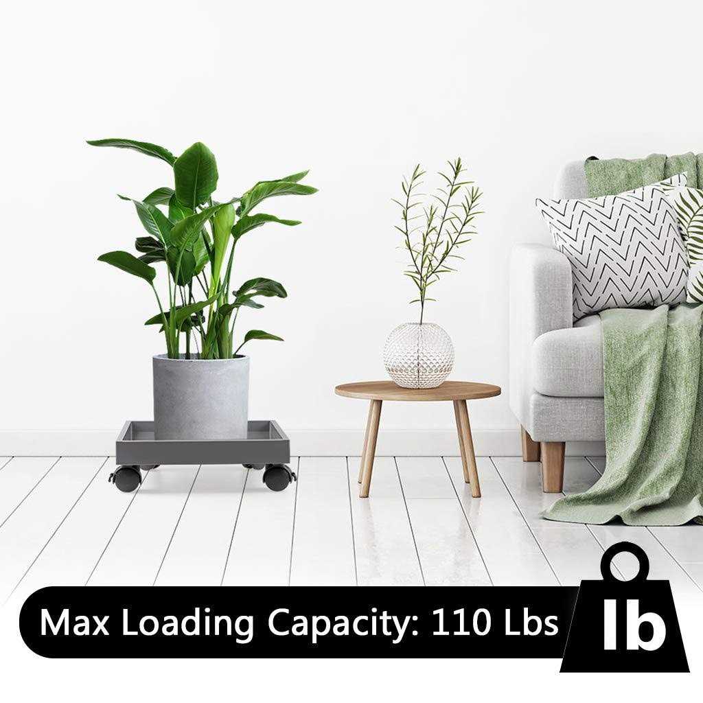 Skelang Square Plant Caddy Wheeled Planter Trays ABS Plant Pallet Heavy Duty Plant Dolly Saucer for Moving Potted Planter - Image 3
