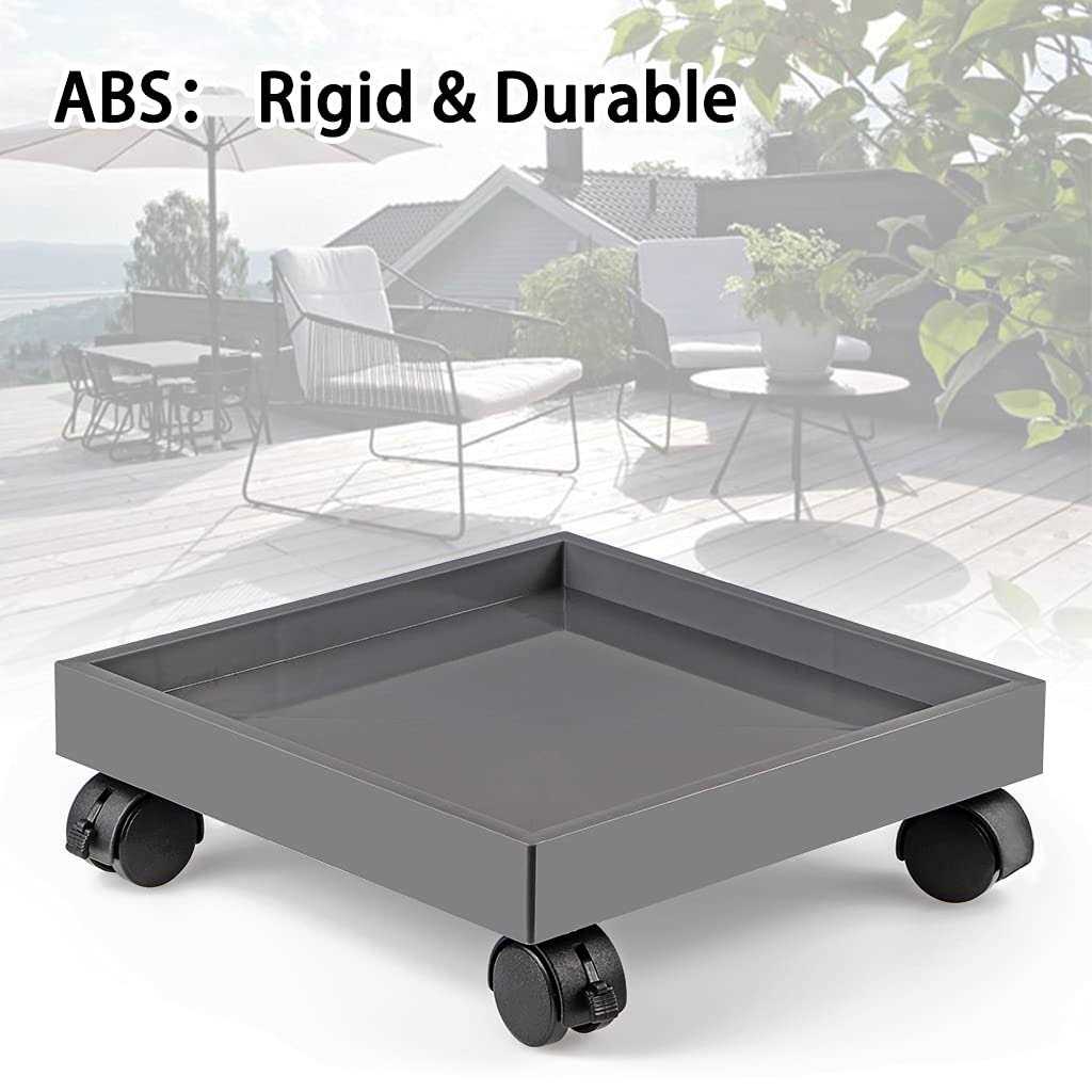 Skelang Square Plant Caddy Wheeled Planter Trays ABS Plant Pallet Heavy Duty Plant Dolly Saucer for Moving Potted Planter - Image 5