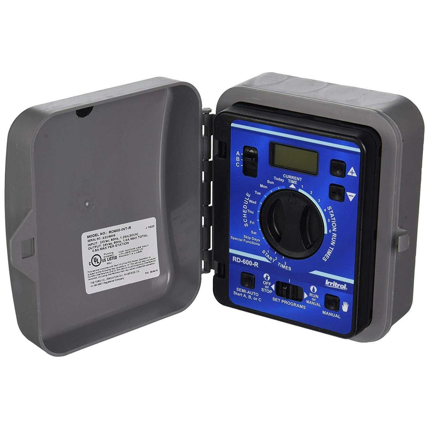 Irritrol Rain Dial RD600-INT-R 6 Station Indoor Irrigation Controller - Image 2