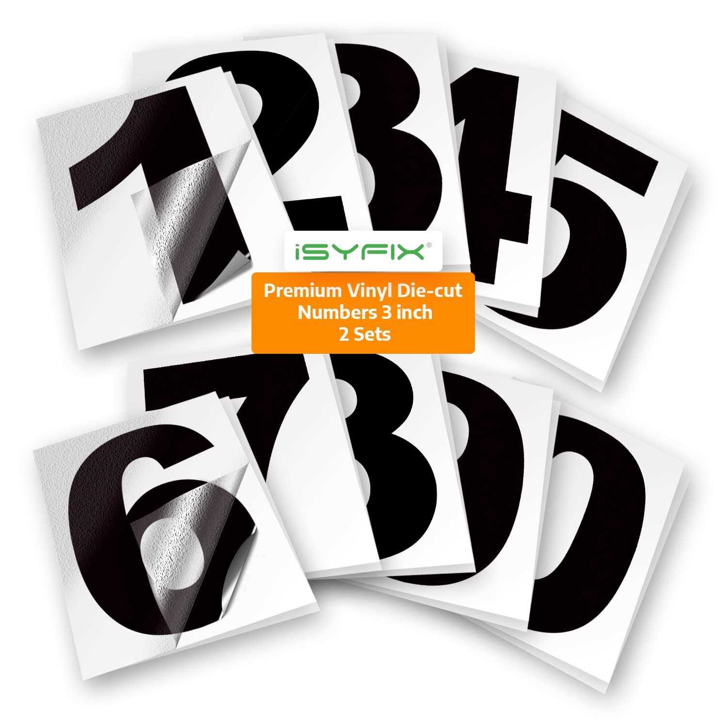 Isyfix Vinyl Numbers Stickers Self Adhesive - Image 2