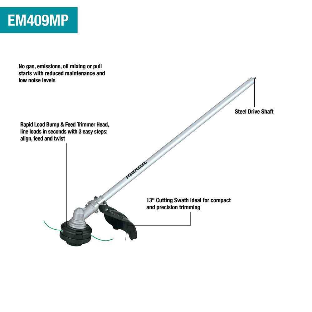 Makita XUX02SM1X4 18V LXT Lithium-Ion Brushless Cordless Couple Shaft Power Head Kit w/String Trimmer & 10 in. Pole Saw Attachments 4.0Ah - Image 5