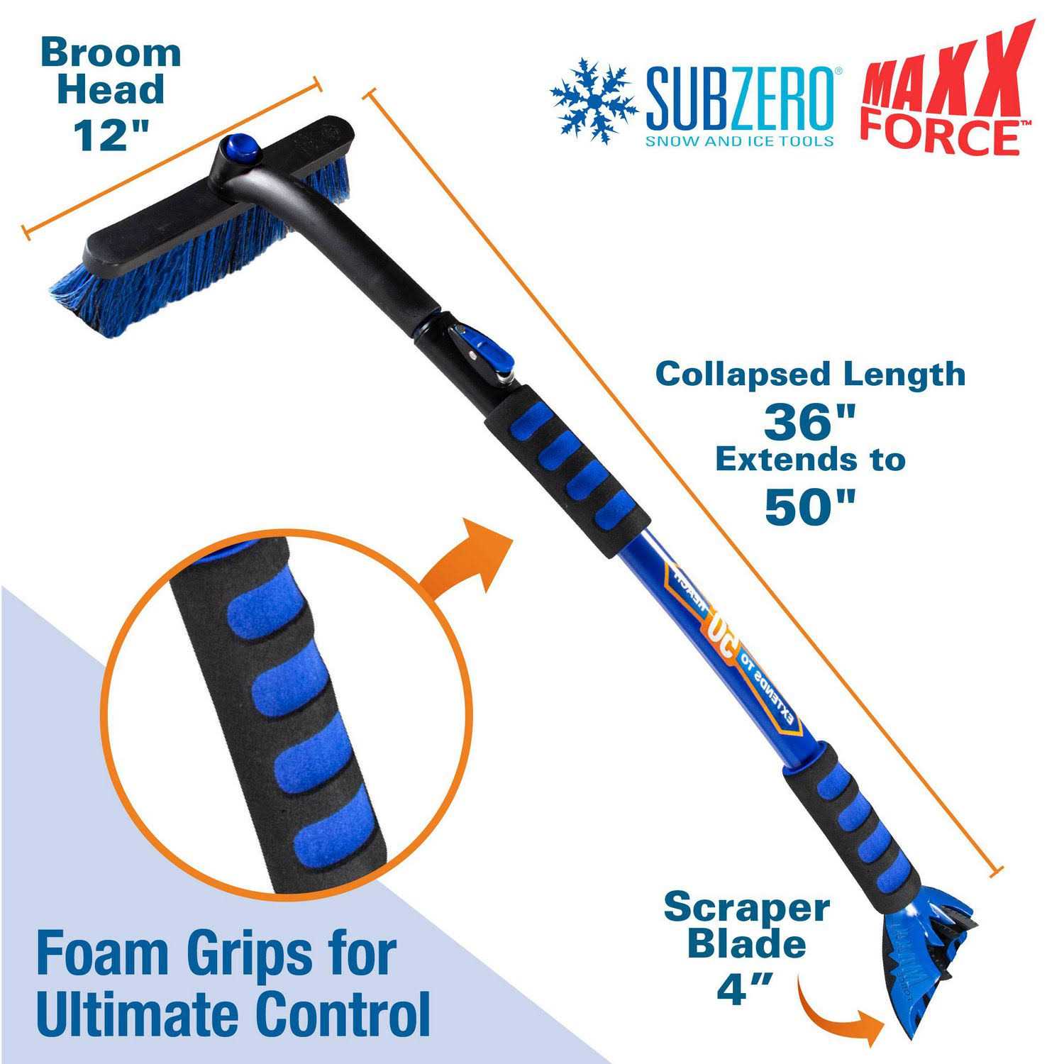 Sub Zero 50 in. Extendable Ice Scraper/Snow Broom 8068923 - Image 5