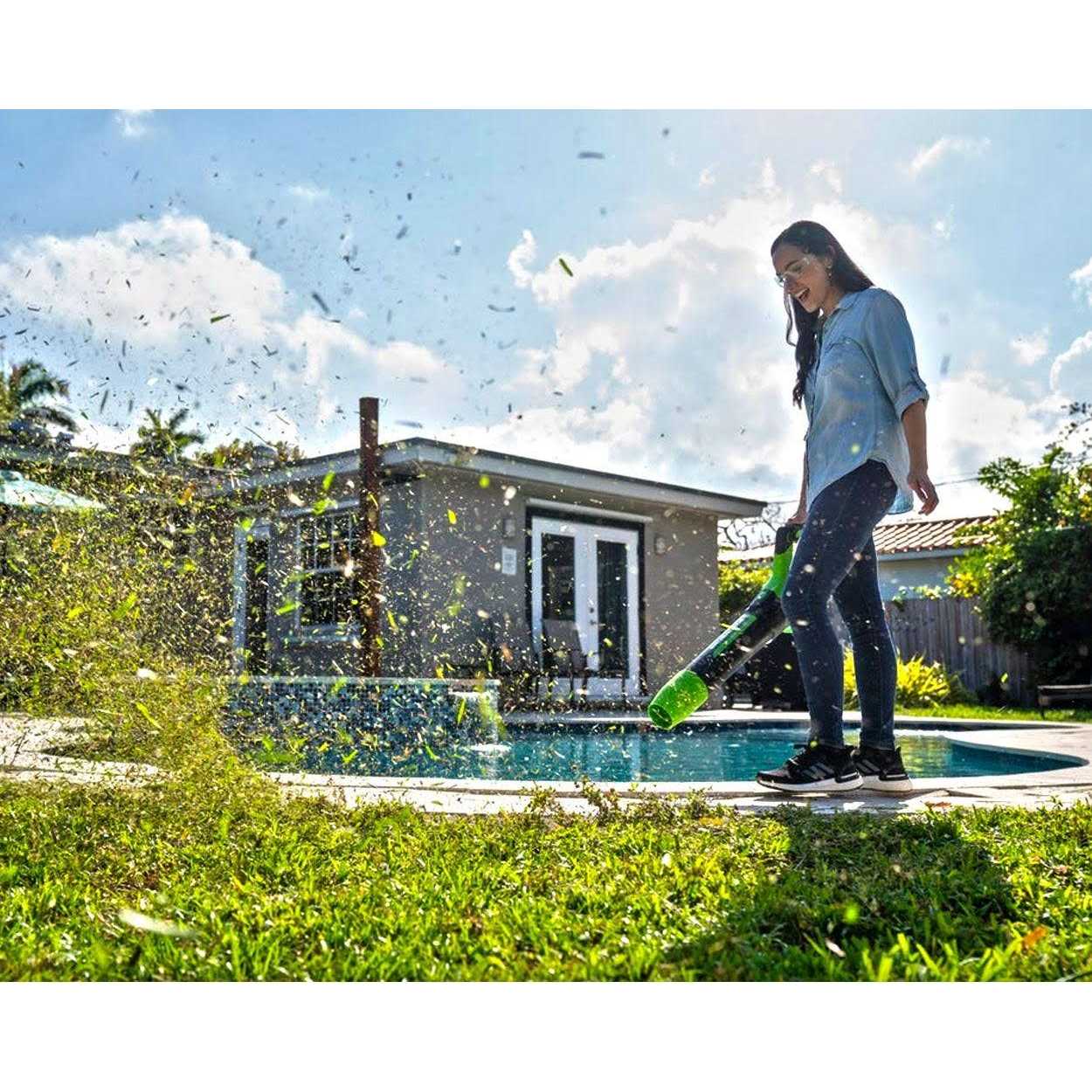 Greenworks 48V Cordless Axial Leaf Blower, 2.0Ah Batteries and Dual Port Charger Included - Image 2