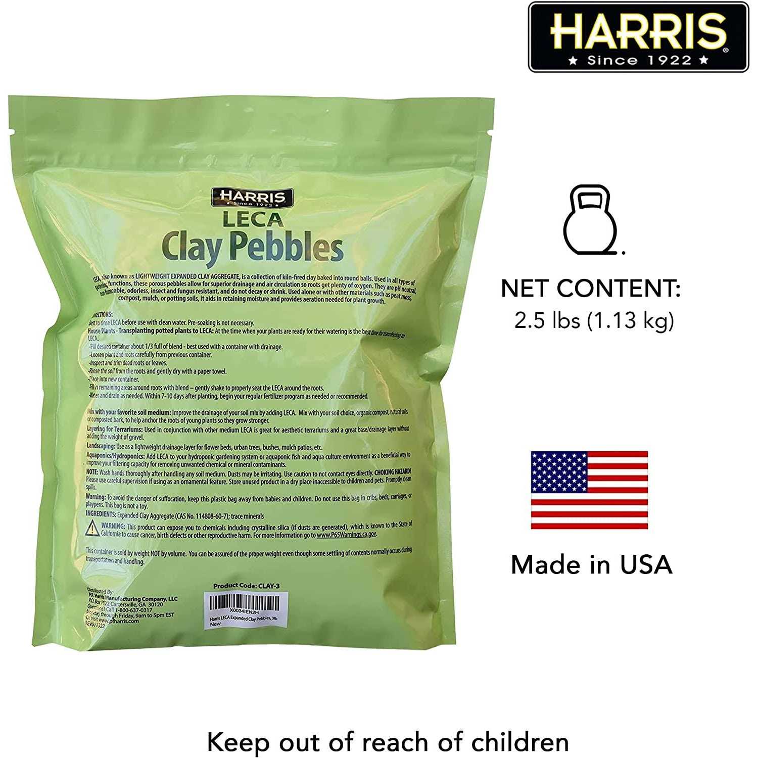 Harris LECA Expanded Clay Pebbles for Plants, 2.5lb for Indoor, Outdoor and Hydroponic Growing - Image 5