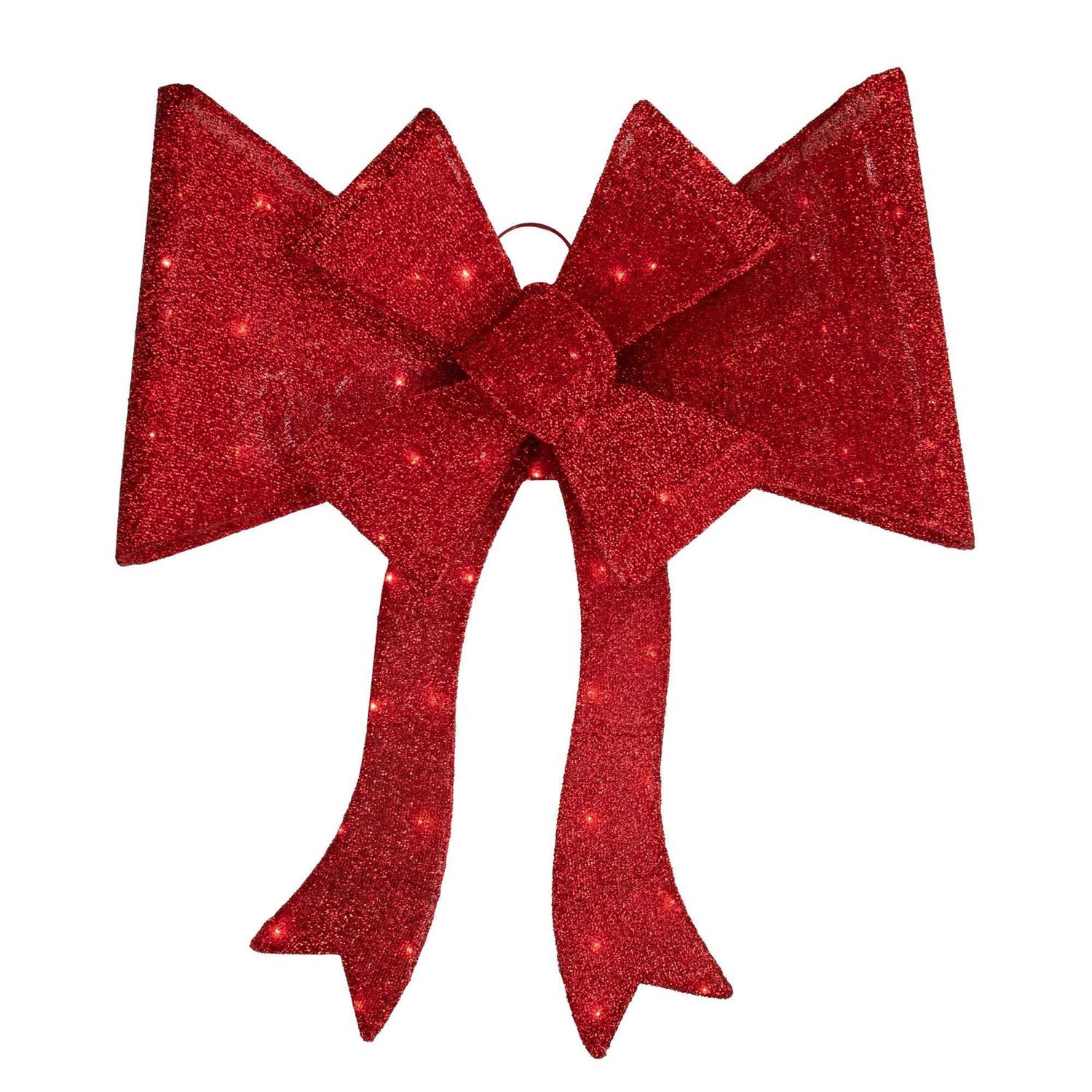 Northlight 8' Red LED Lighted Christmas Doorway Arch Decoration with Bow - Image 2