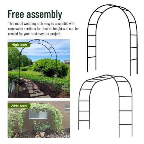 Garden Arch Trellis Army Green Arch 7.9 Ft Durable Metal Garden Arbor for Wedding Decoration Climbing Plants Party - Image 2