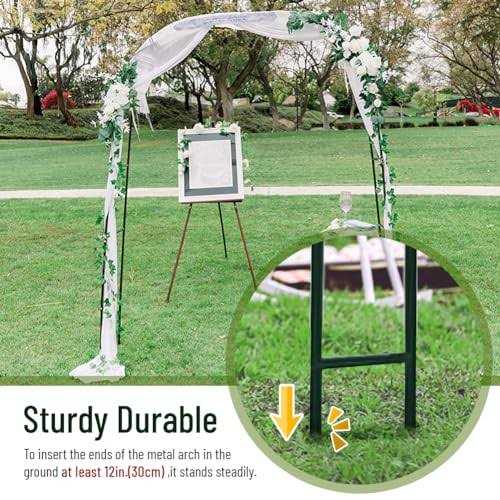 Garden Arch Trellis Army Green Arch 7.9 Ft Durable Metal Garden Arbor for Wedding Decoration Climbing Plants Party - Image 3