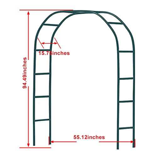 Garden Arch Trellis Army Green Arch 7.9 Ft Durable Metal Garden Arbor for Wedding Decoration Climbing Plants Party - Image 4