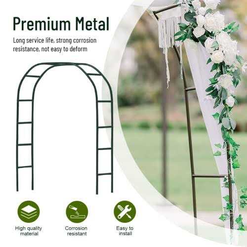 Garden Arch Trellis Army Green Arch 7.9 Ft Durable Metal Garden Arbor for Wedding Decoration Climbing Plants Party - Image 5