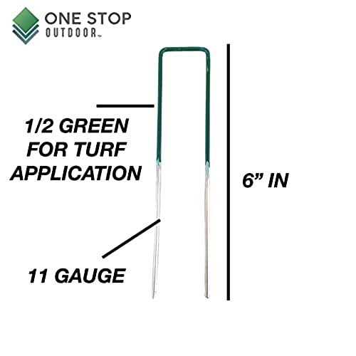 One Stop Outdoor Green Top 6 Inch Garden Stakes Landscape Staples - Image 2