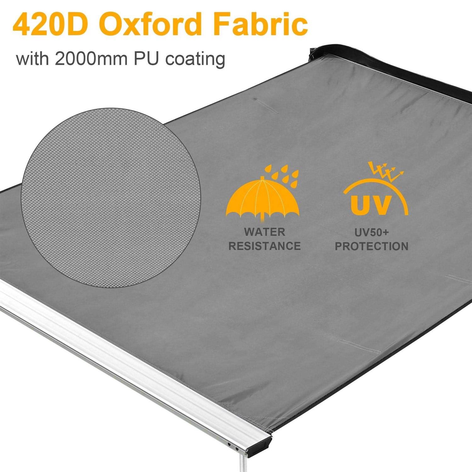 LAGarden 8'2 x 7'7 Manual Elongated Dome Patio Awning - Image 3
