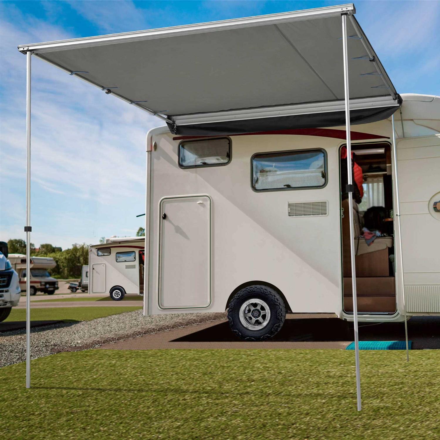LAGarden 8'2 x 7'7 Manual Elongated Dome Patio Awning - Image 5