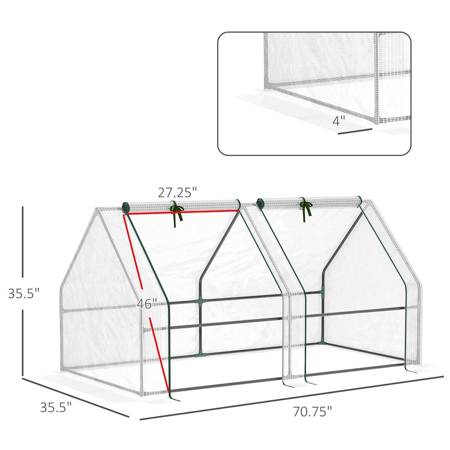 Green House 70.8 W X 35.5 D Mini Greenhouse Outsunny - Image 4