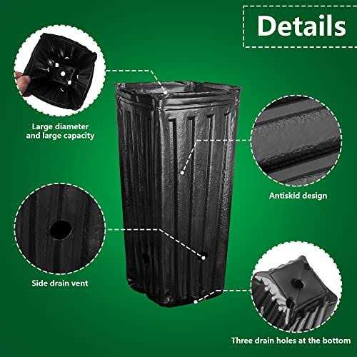 Iceyyyy Tall Tree Pots,Plastic Deep Nursery Treepots,7.8 Tall Seedling Flower Plant Container Pots for Indoor Outdoor Garden Plants - Image 4