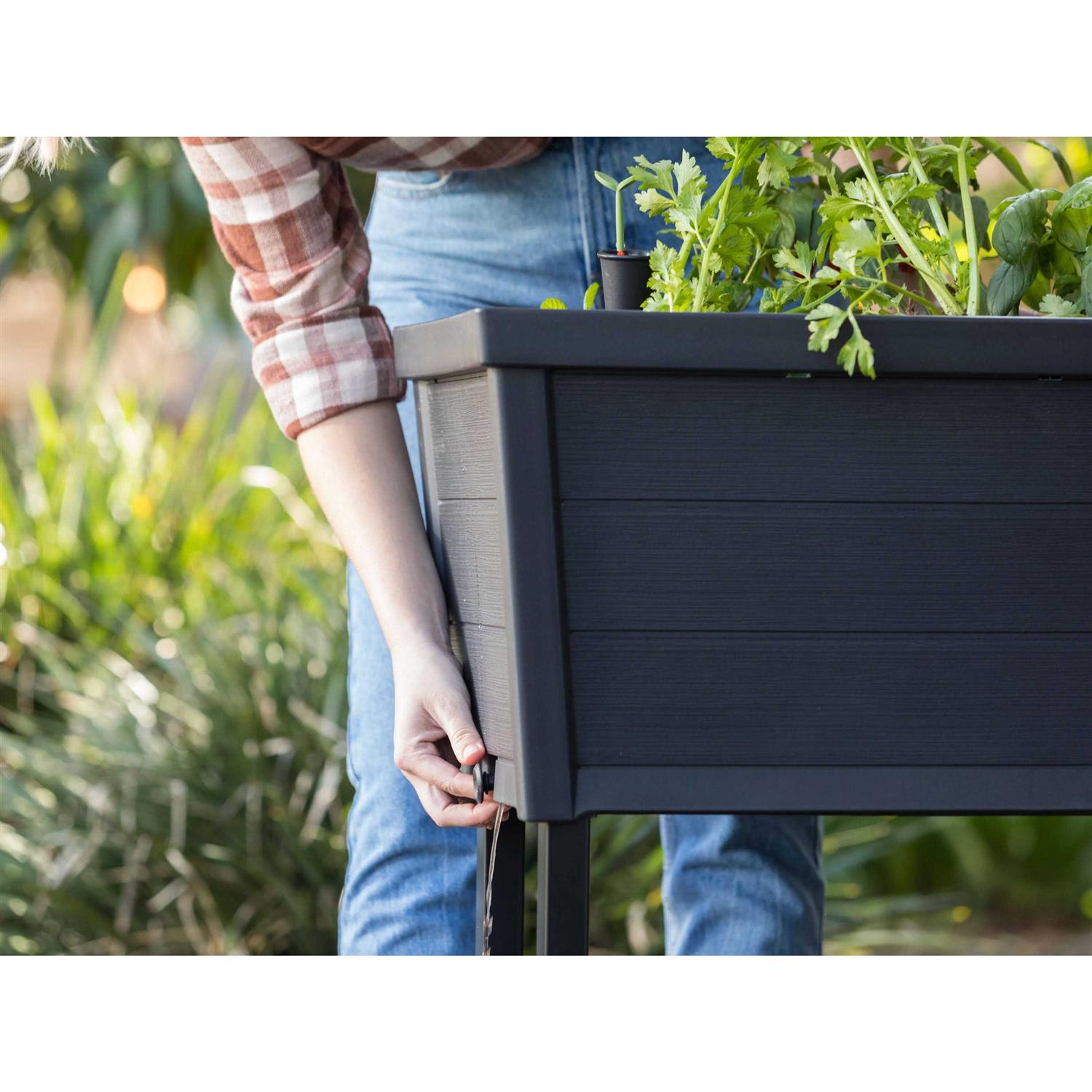 Keter 236157 Urban Bloomer Resin Elevated Planter Raised Garden Bed - Image 5