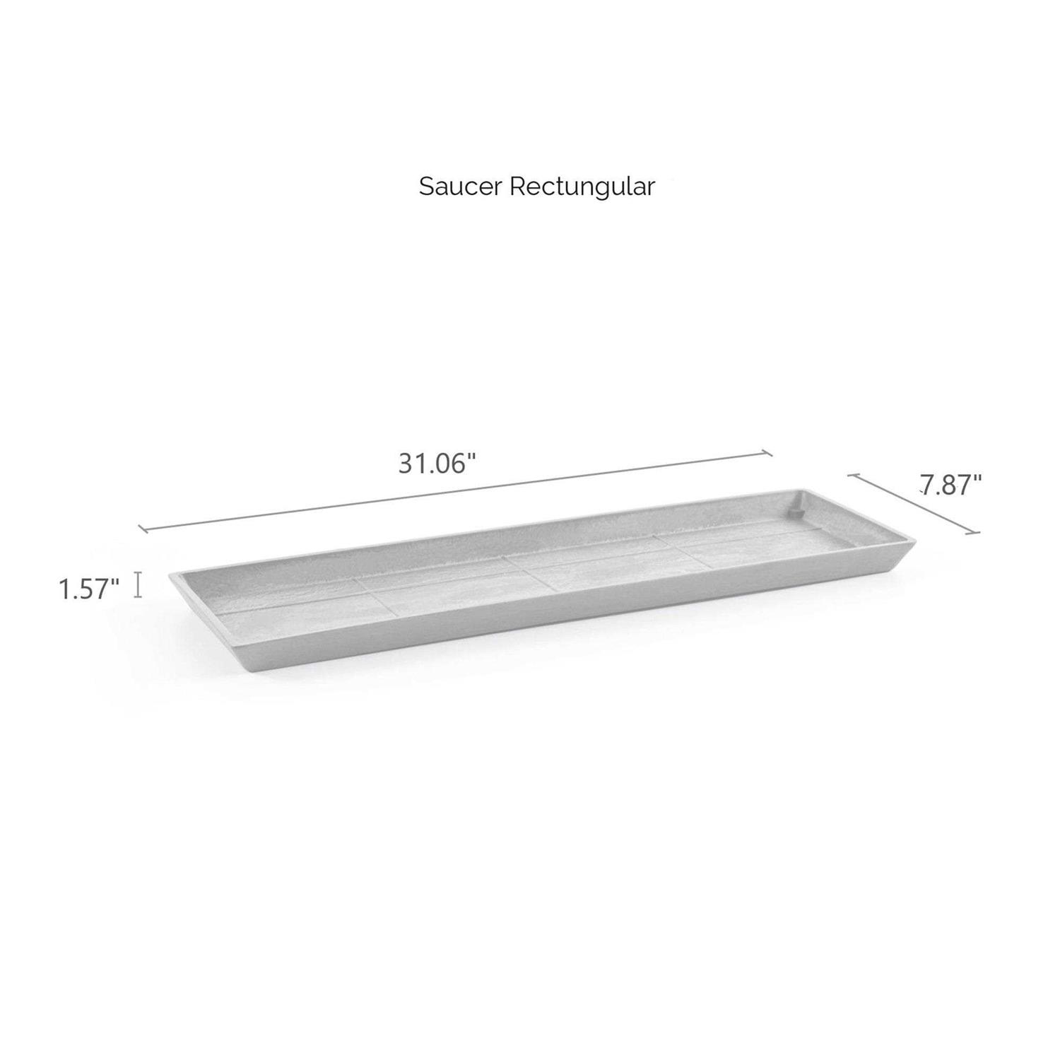 Ecopots Rectangular In/Outdoor Recycled Plastic Planter Flower Pot Saucer - Image 3