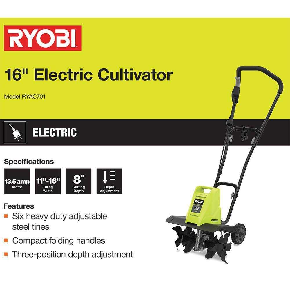 Ryobi 16 in. 13.5 Amp Corded Cultivator - Image 2