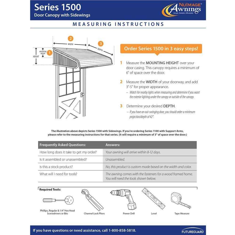 NuImage Awnings 1500 Series Door Canopy Aluminum Awning - Image 4