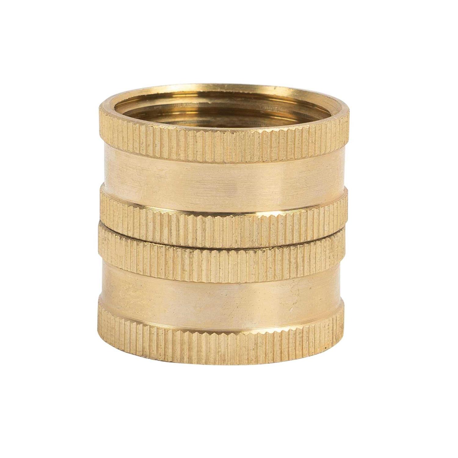 Hourleey Garden Hose Adapter 3/4 Inch Solid Brass Hose Connectors - Image 2