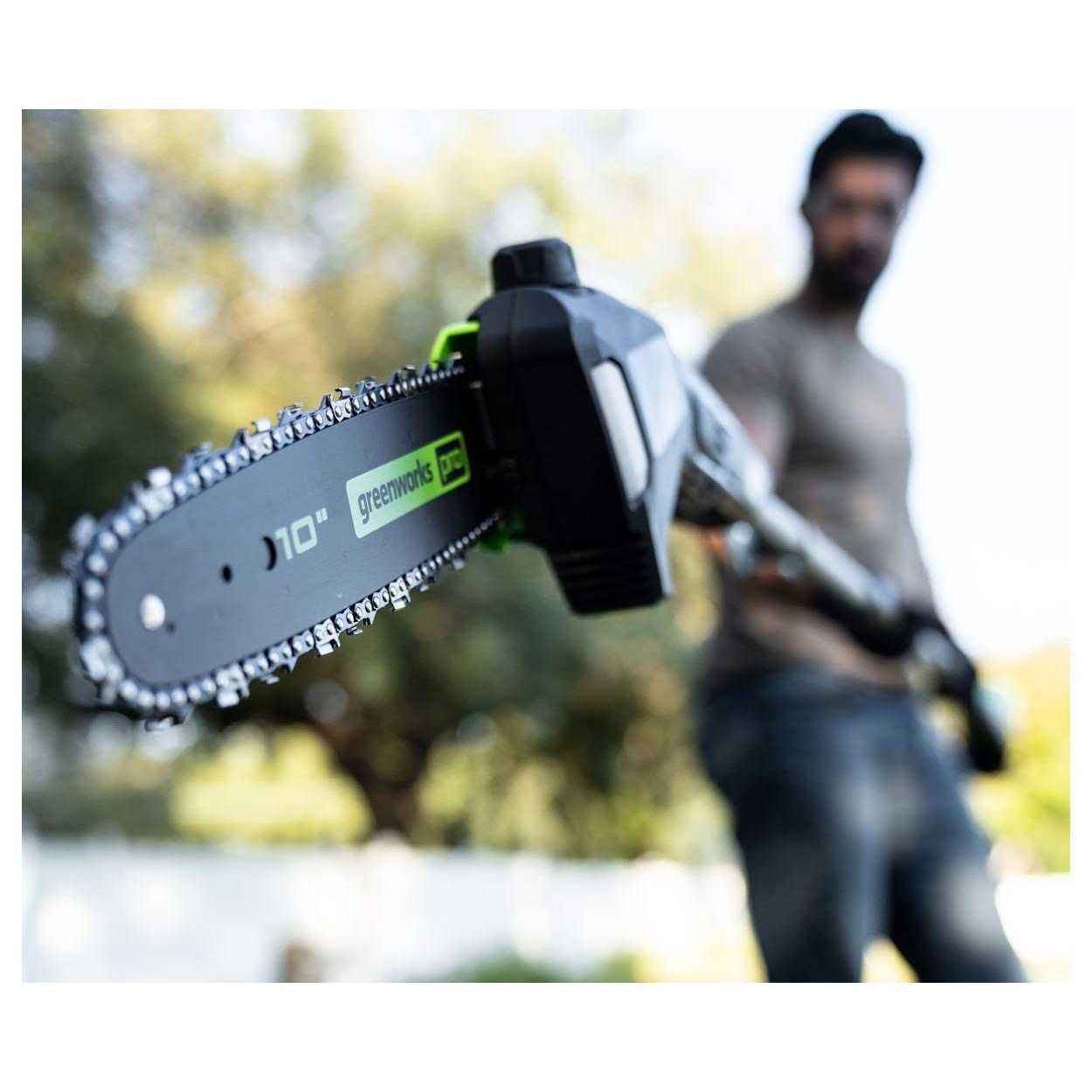 Greenworks PRO 10 in. 60V Battery Cordless Pole Saw - Image 2