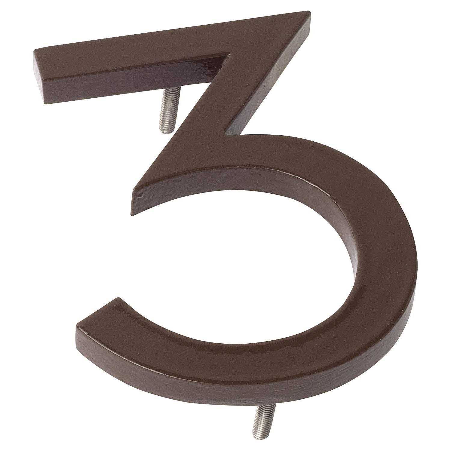 Montague Metal Products 8 in. Satin Nickel 2 Tone Aluminum Floating or Flat Modern House Number - Image 2