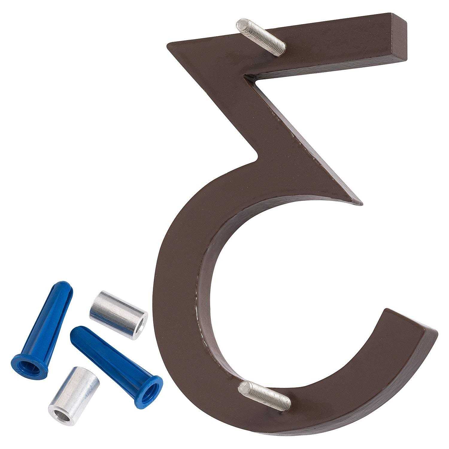 Montague Metal Products 8 in. Satin Nickel 2 Tone Aluminum Floating or Flat Modern House Number - Image 3