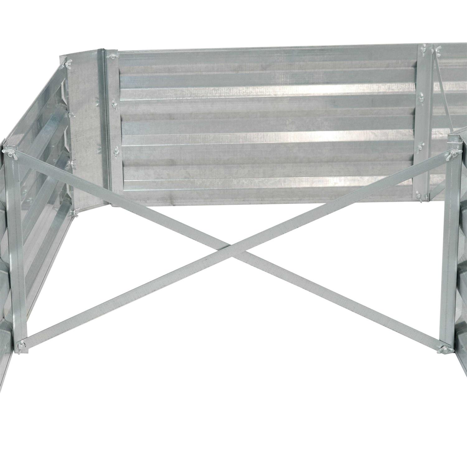 Sunnydaze L-Shaped Galvanized Steel Raised Garden Bed - Image 4