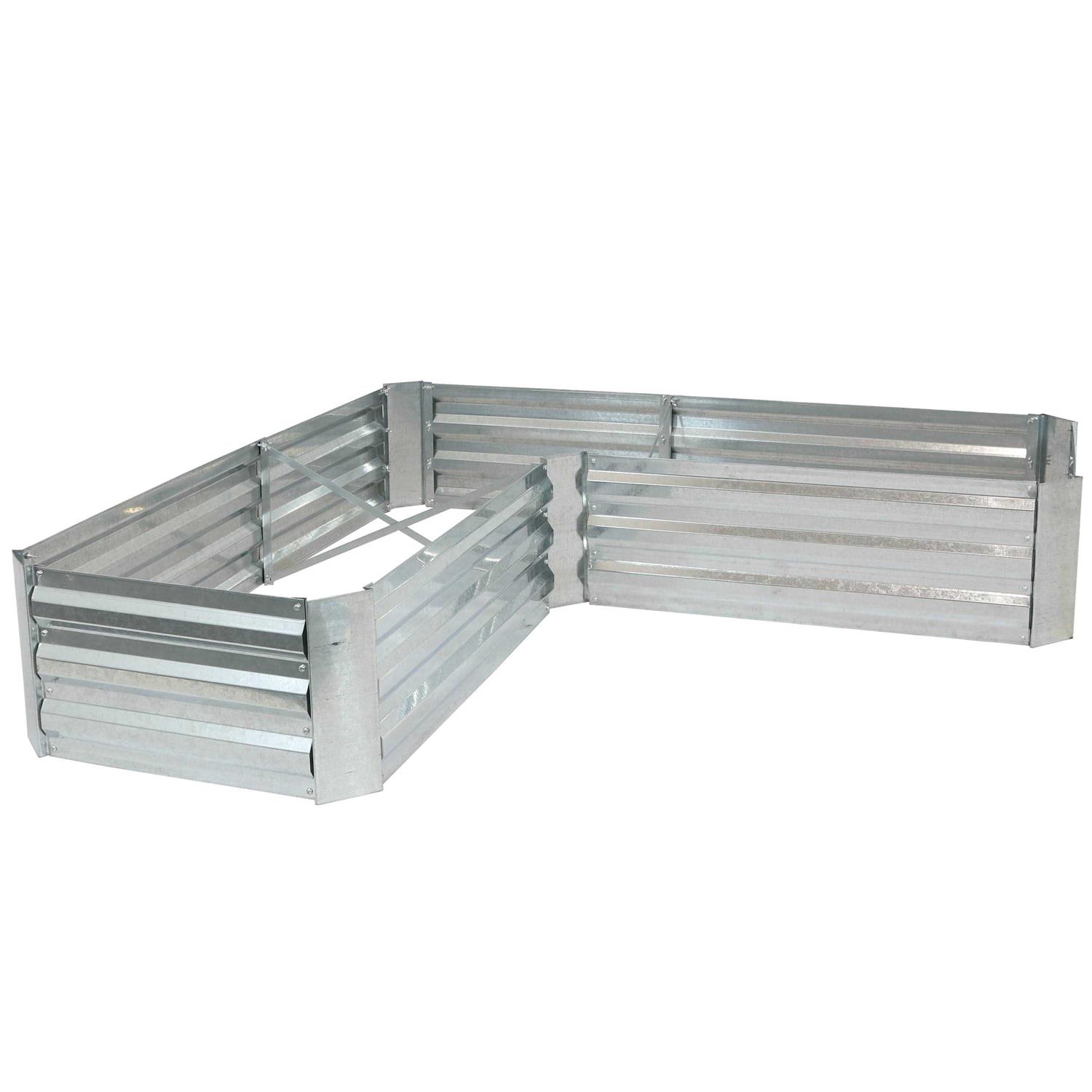 Sunnydaze L-Shaped Galvanized Steel Raised Garden Bed - Image 5