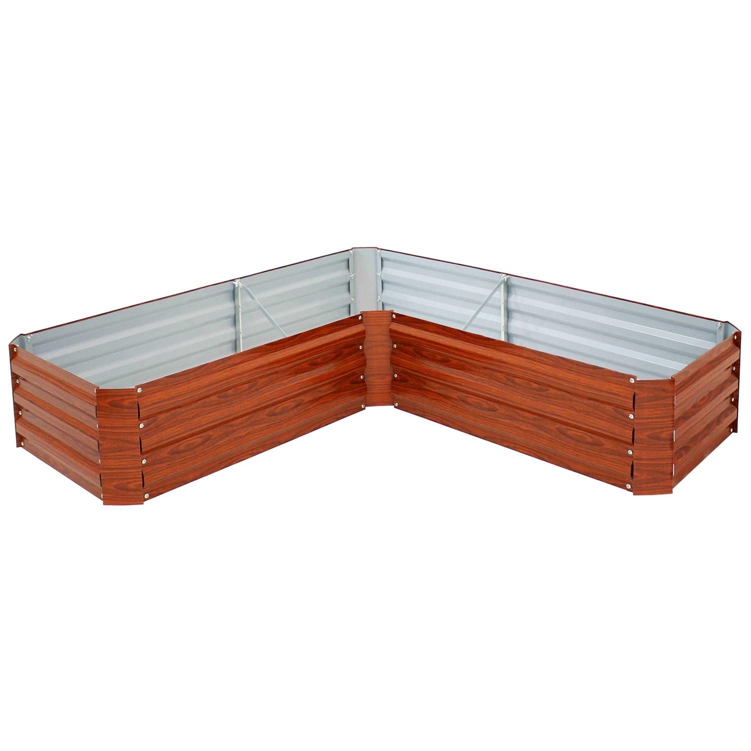Sunnydaze L-Shaped Galvanized Steel Raised Garden Bed - Image 5