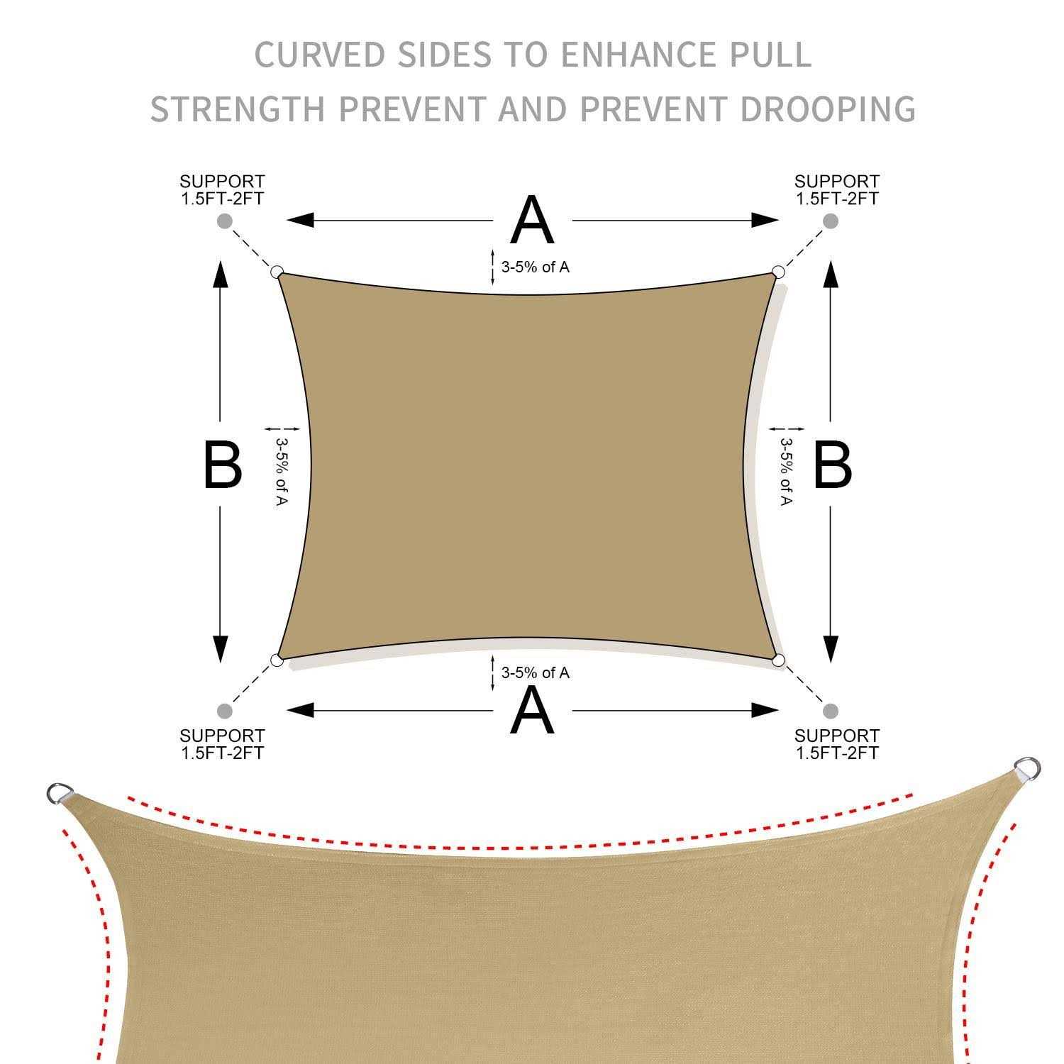 Love Story Sun Shade Sail Rectangle Canopy UV Block Cover for Outdoor Patio Backyard Garden - Image 3