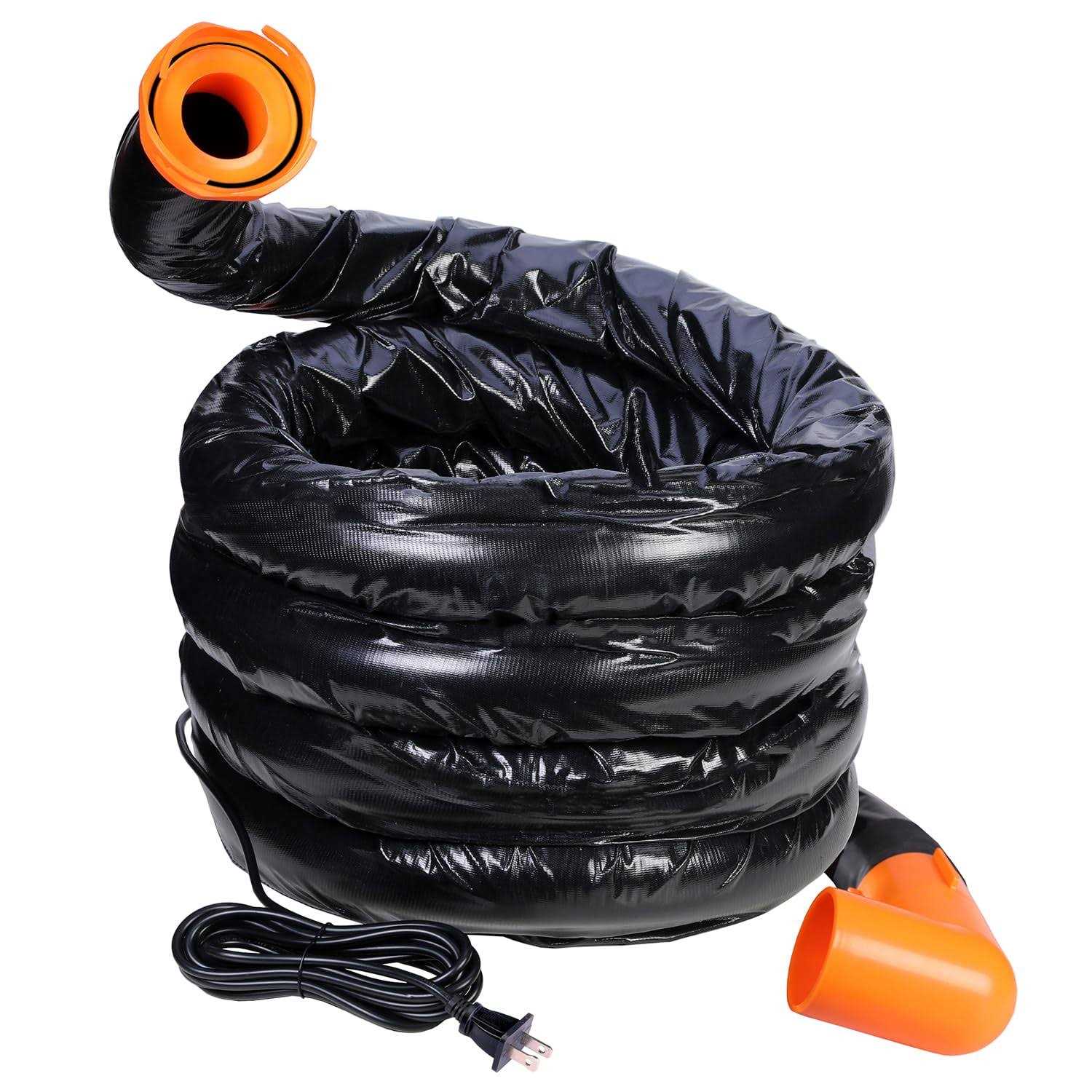 H&G lifestyles Heated Sewer Hose for RV Waste Hose Heater Anti-Freeze Prevent Freezing at -20°F 3Inches Large Pipe Diameter Bayonet Fittings