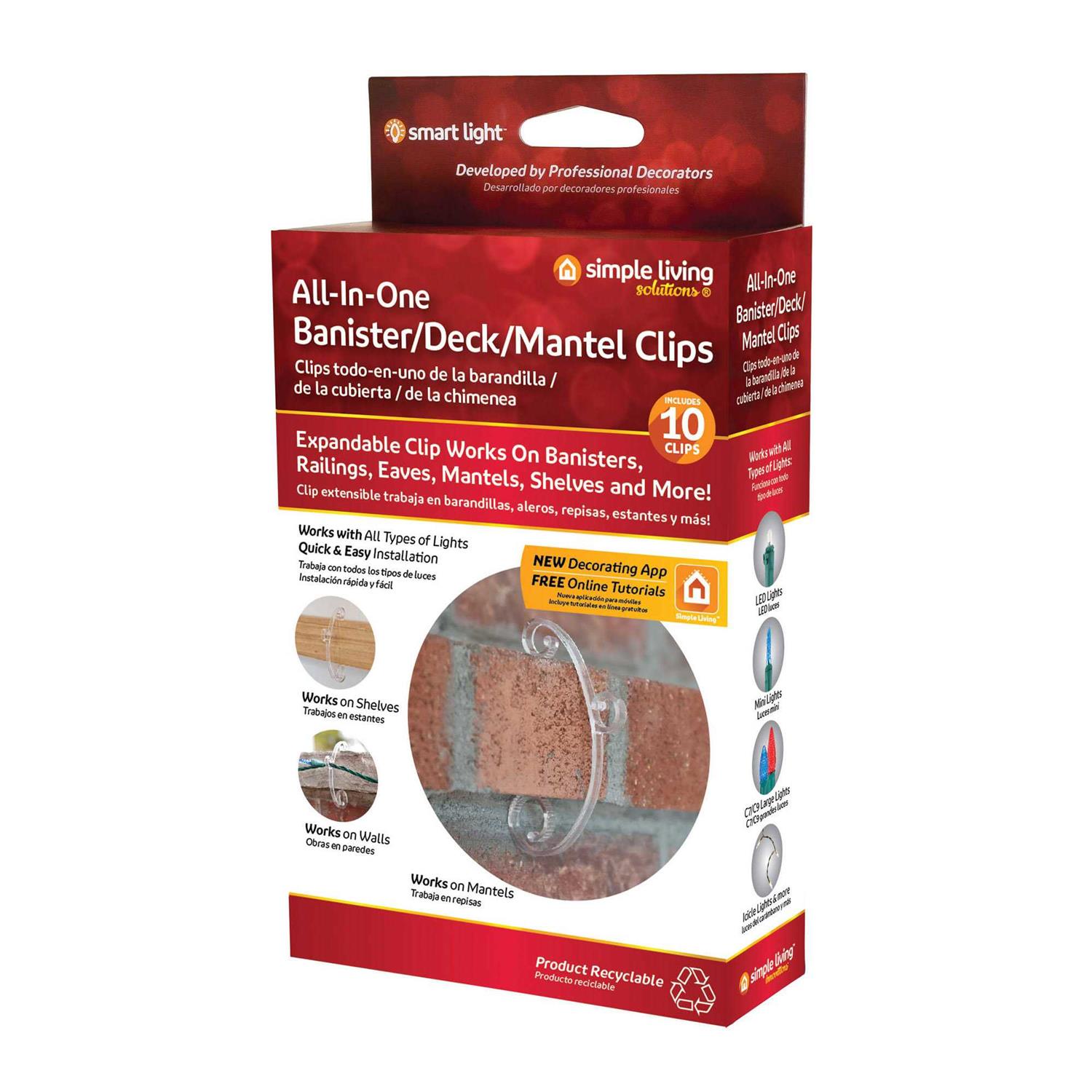 Northlight 10ct All in One Deck Banister and Mantle Clips - Image 2