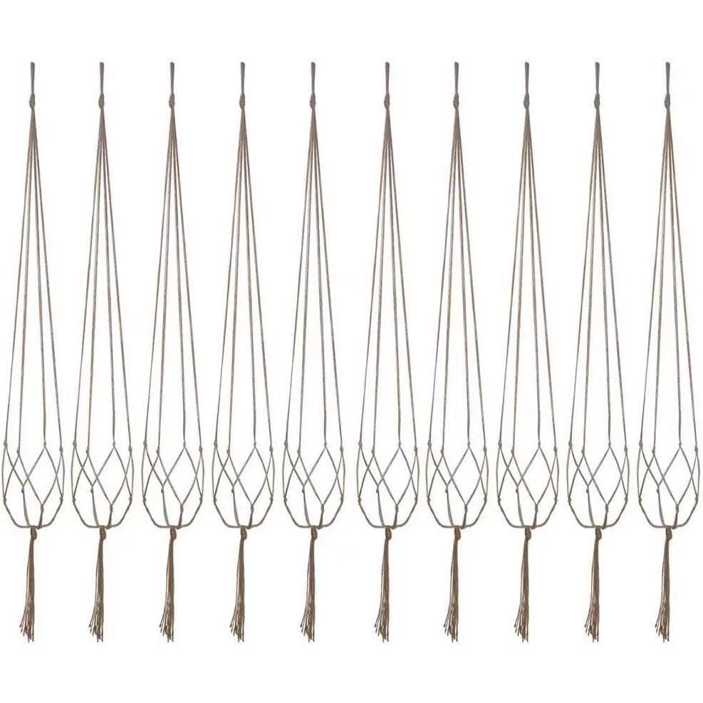 Plant Hanger 10 Pieces Hanging Planter Flower Pot Plant Holder Basket Jute Rope Holder for Indoor Outdoor Garden Home Decorations