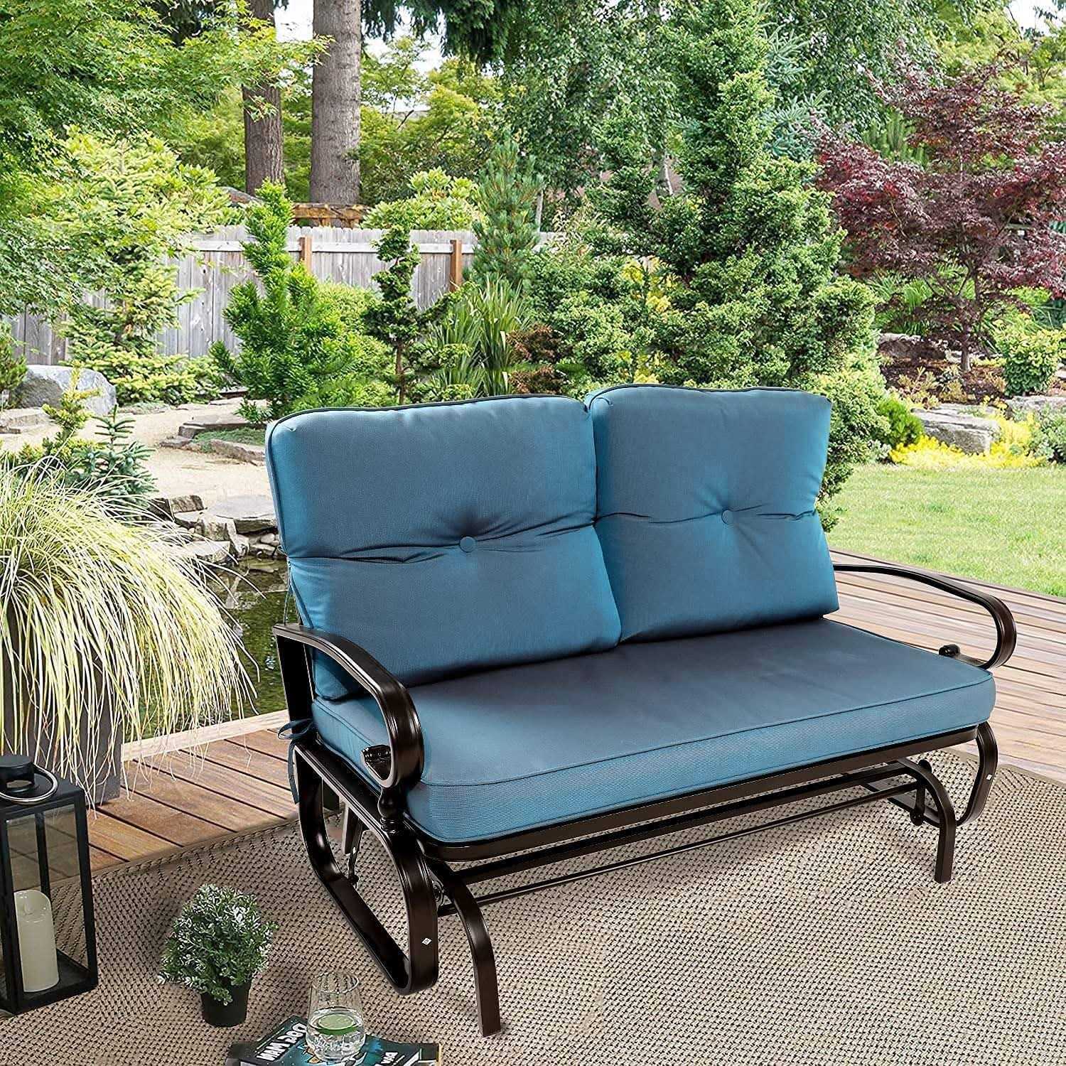 Incbruce Outdoor Glider Rocking Chair Patio Glider Bench For 2 Person - Image 2