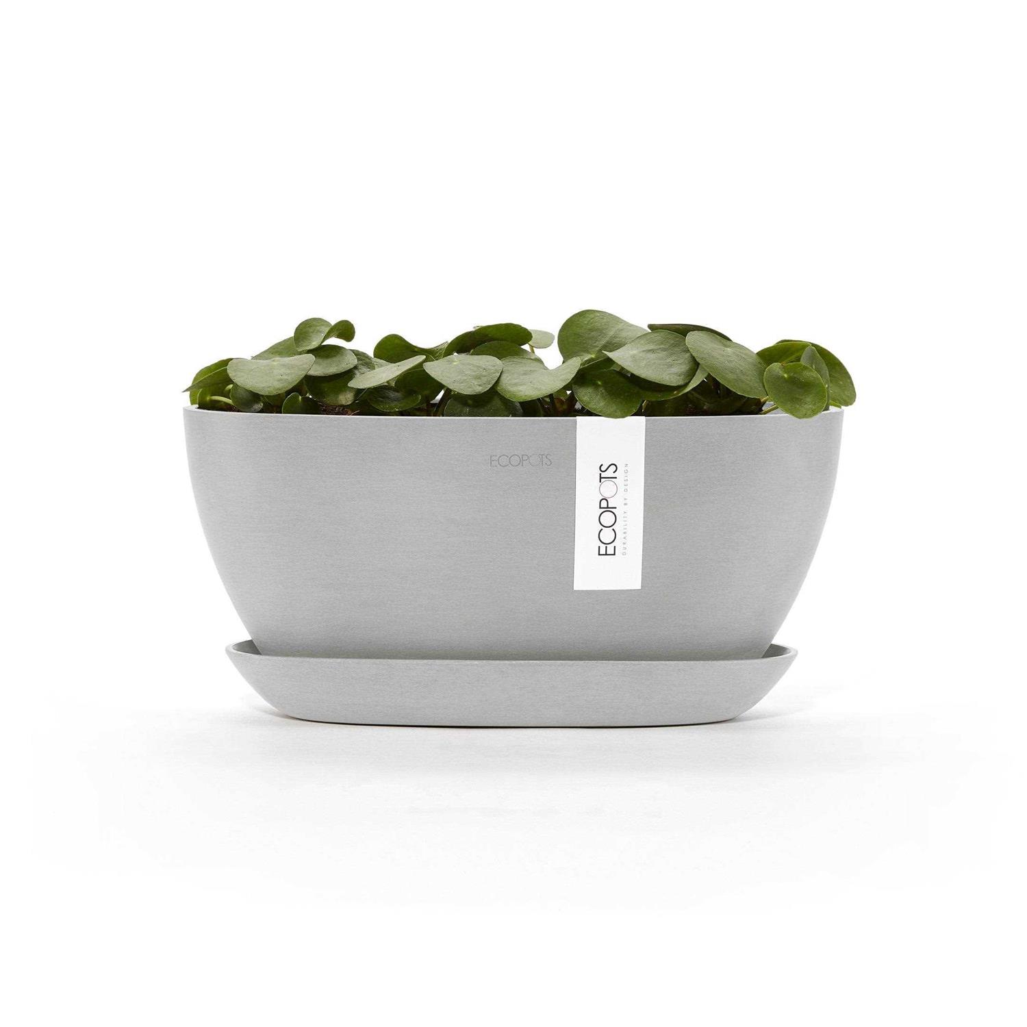 Ecopots Sofia Indoor/Outdoor Modern Plastic Oval Flower Pot Planter with Water Reservoir - Image 3