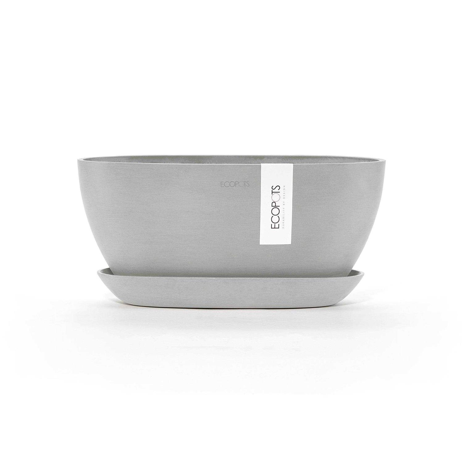 Ecopots Sofia Indoor/Outdoor Modern Plastic Oval Flower Pot Planter with Water Reservoir - Image 4