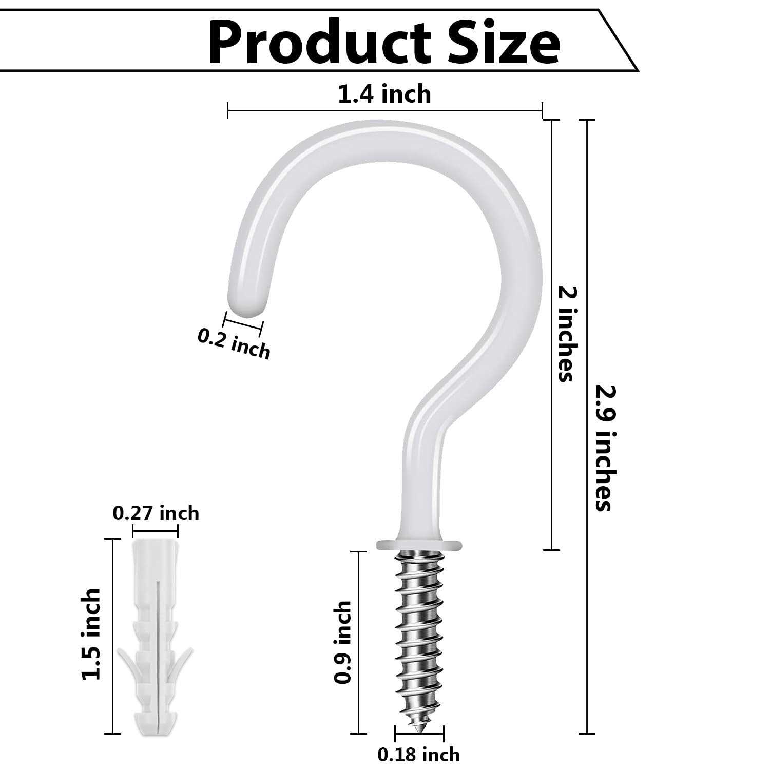 Etoolia Ceiling Hooks for Hanging Plants 2.9 Plant and Hooks - Image 3