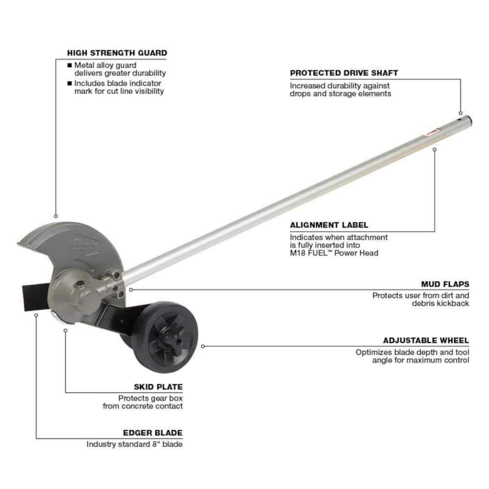 Milwaukee M18 FUEL 18-Volt Lithium-Ion Brushless Cordless QUIK-LOK String Trimmer with 8 in. Edger Attachment - Image 3