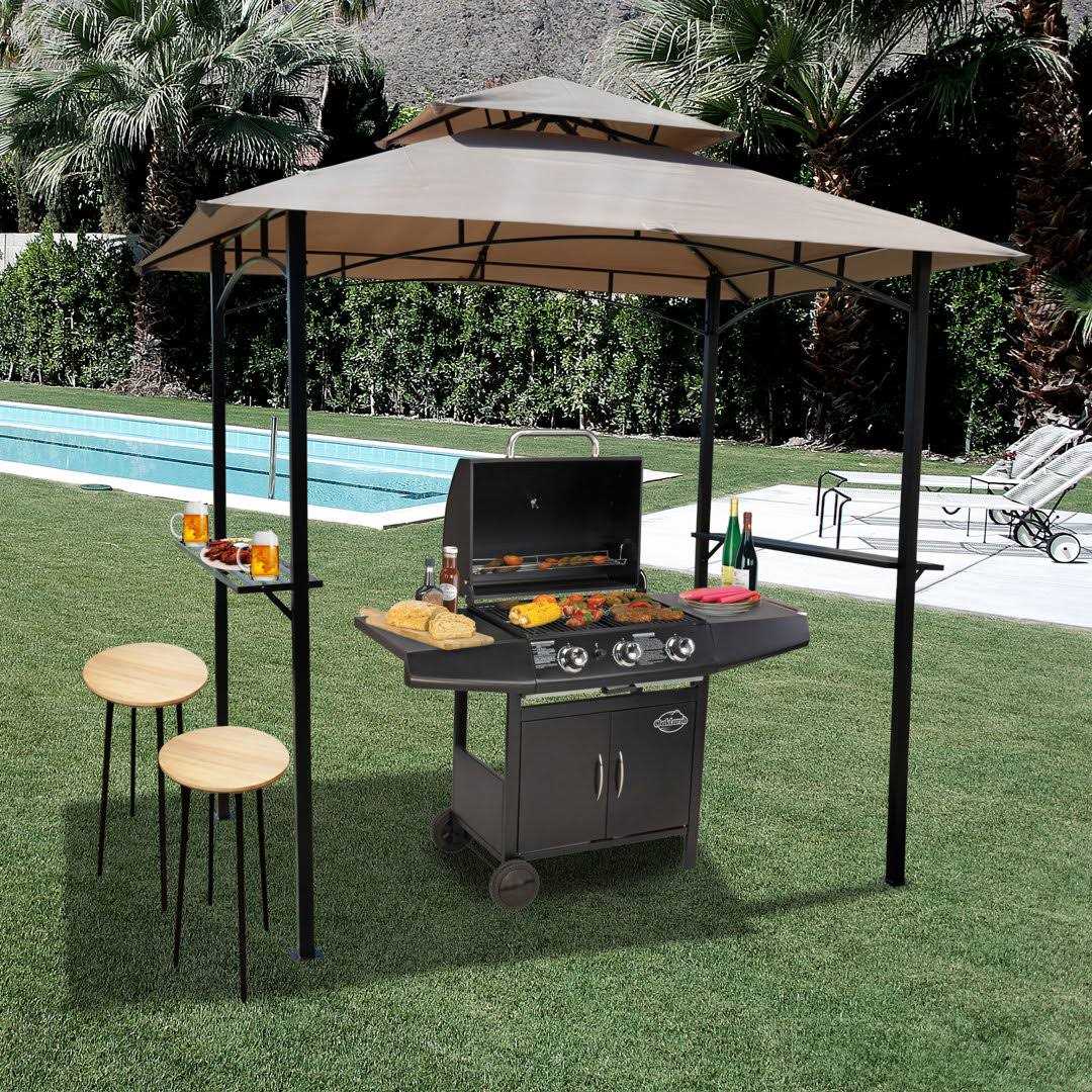 Kozyard Andra 8'X5' Soft Top Barbecue Grill Canopy with 4pcs LED Light - Image 2