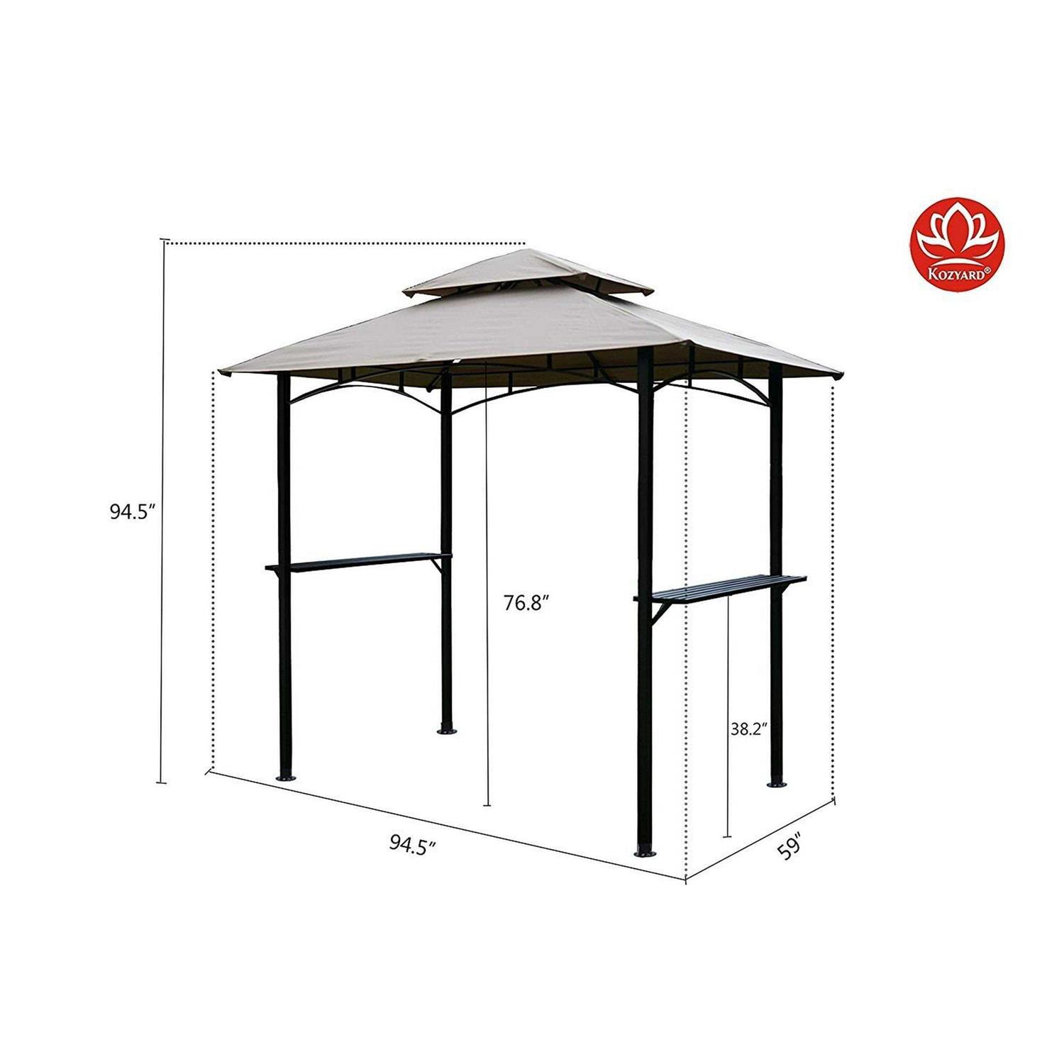 Kozyard Andra 8'X5' Soft Top Barbecue Grill Canopy with 4pcs LED Light - Image 5