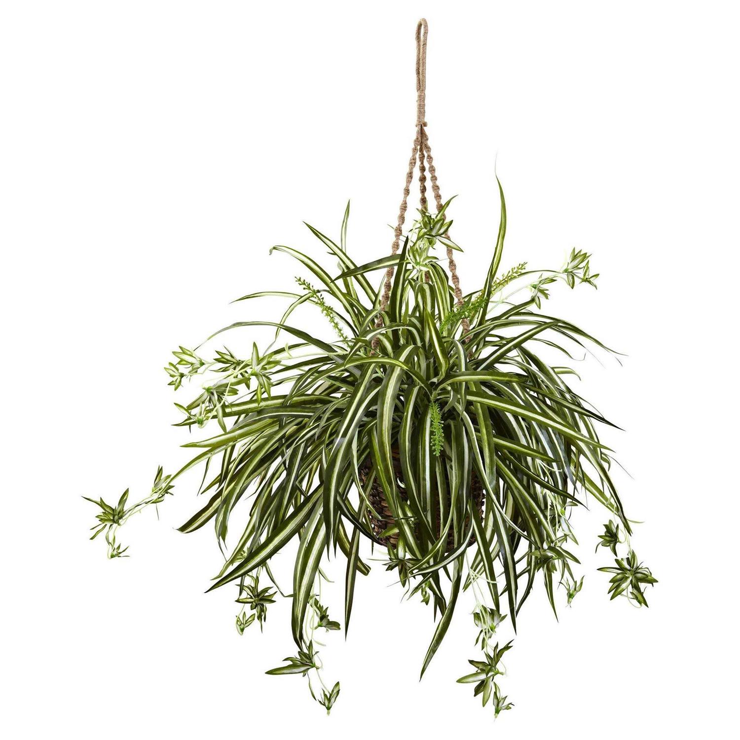 Nearly Natural Spider Plant Hanging Basket - Image 2
