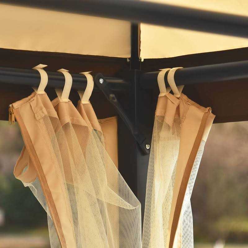 Morhome 3 Person Outdoor Patio Chair Gazebo Swing with Double Tier Canopy - Image 5