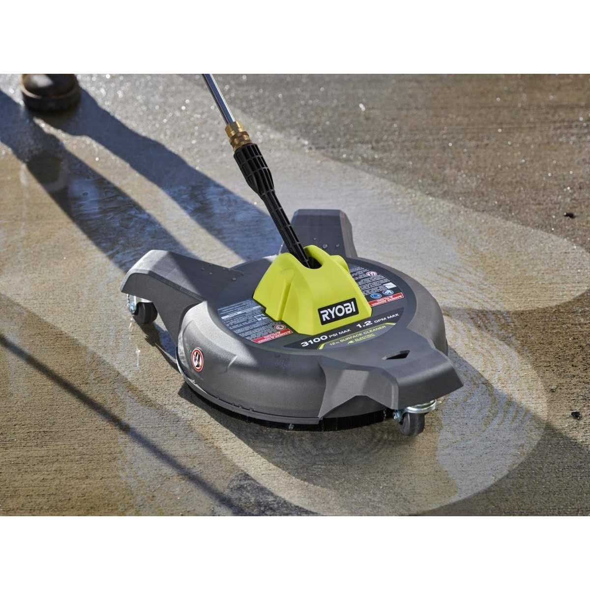 RYOBI 12 in. 3100 PSI Electric Pressure Washer Surface Cleaner with Caster Wheels - Image 3