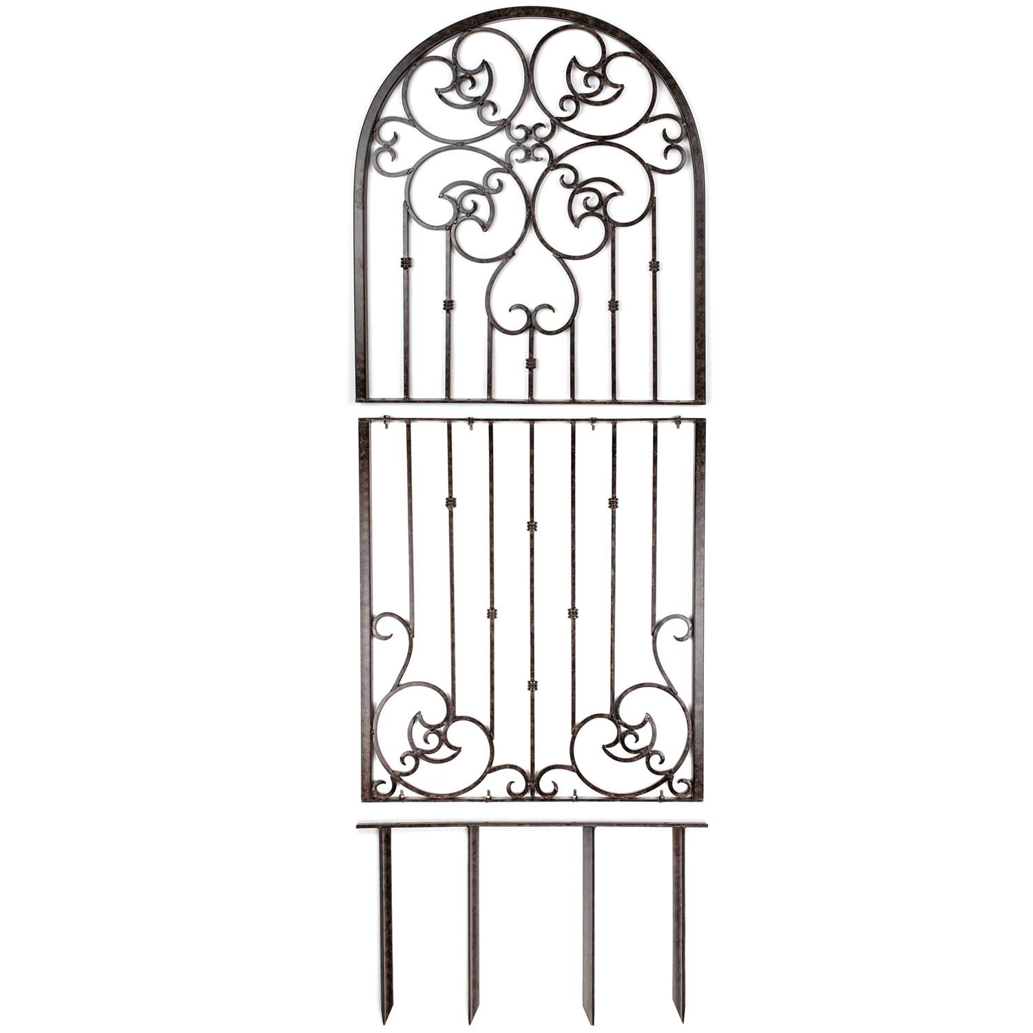 H Potter Garden Trellis Wrought Iron Heavy Scroll Metal Decoration - Image 4