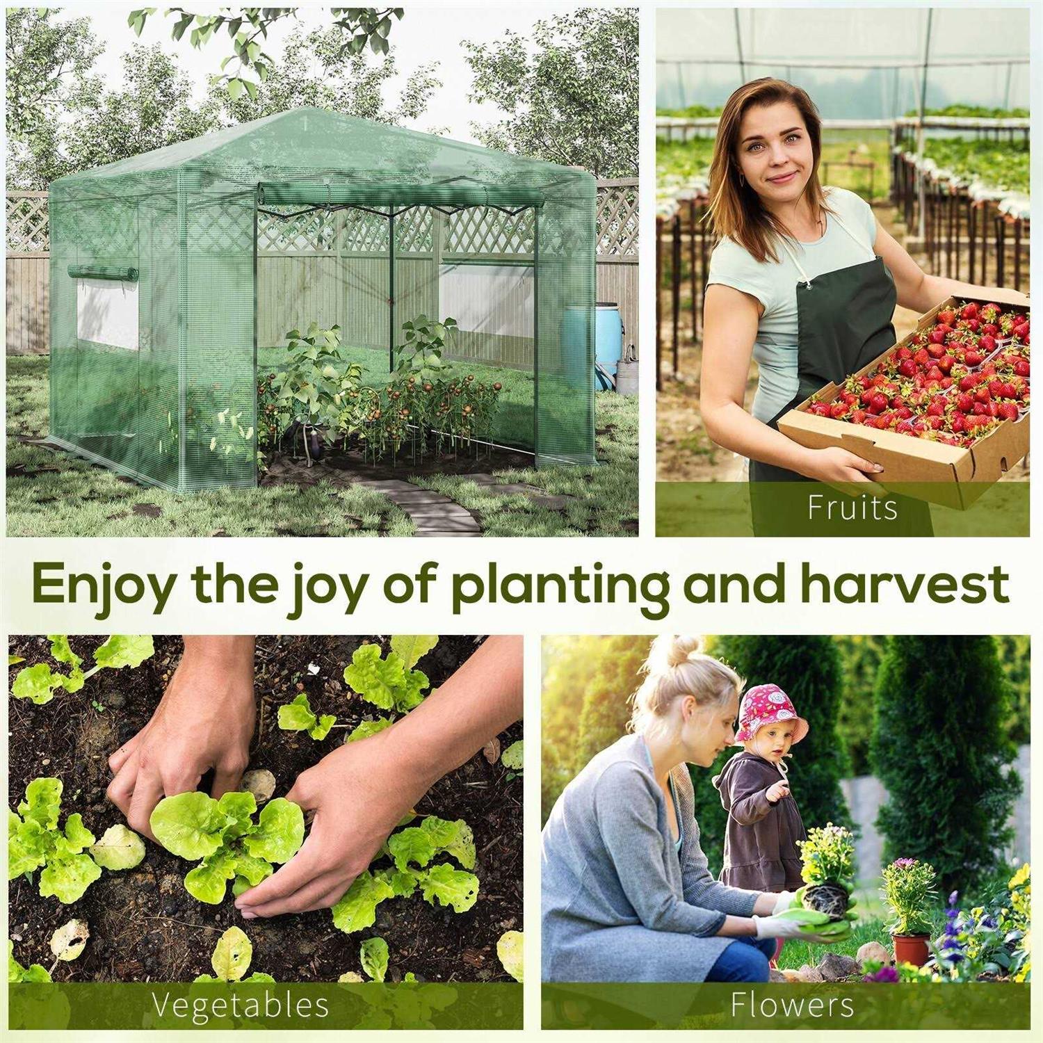 Outsunny Portable Folding Pop-up Walk-in Greenhouse - Image 2