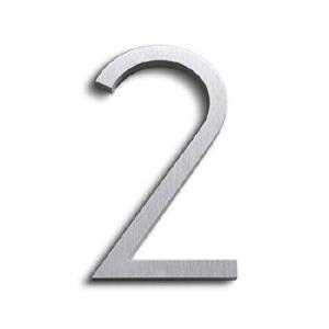 Modern House Number Aluminum Contemporary Font Number Two 2 6 inch