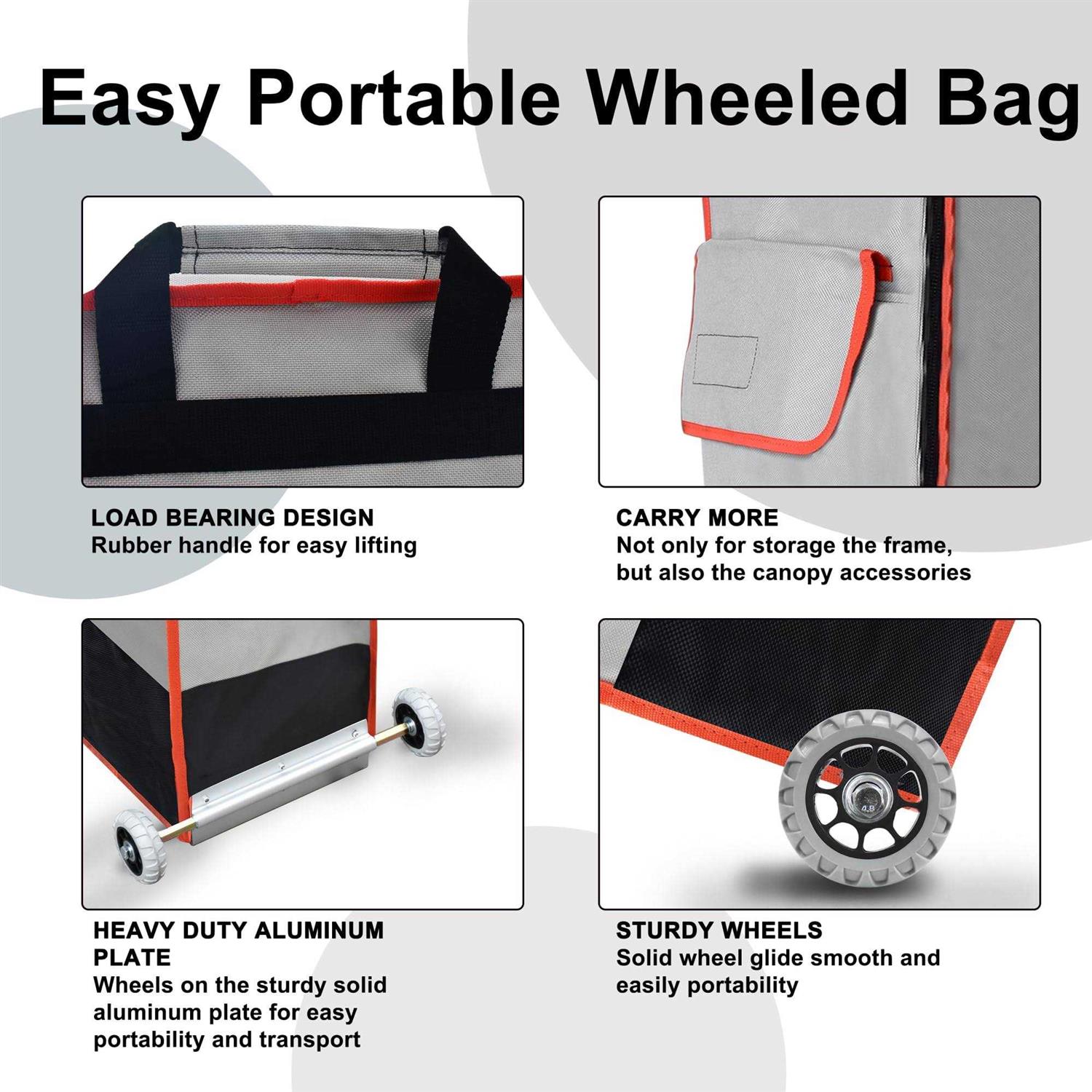 Keymaya Replacement Wheeled Canopy Bag For 10X10 Pop Up Canopy - Image 2