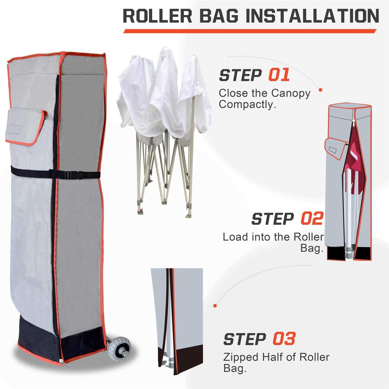 Keymaya Replacement Wheeled Canopy Bag For 10X10 Pop Up Canopy - Image 4